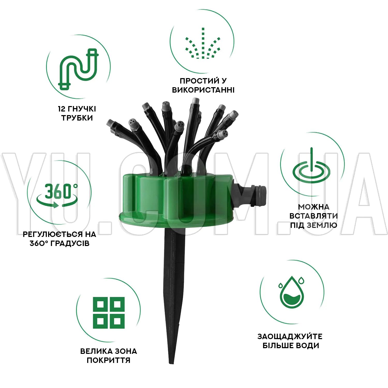 Зрошувач Water Sprinklers 360 для поливу Зрошувач Water Sprinklers 360 для поливу